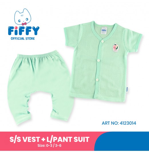 FIFFY SWEET APPLE SHORT SLEEVE VEST+ LONG PANT SUIT