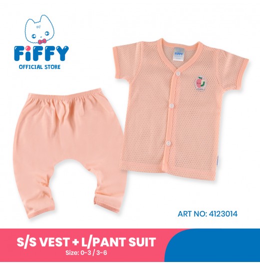 FIFFY SWEET APPLE SHORT SLEEVE VEST+ LONG PANT SUIT