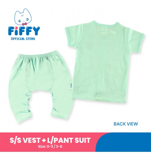 FIFFY SWEET APPLE SHORT SLEEVE VEST+ LONG PANT SUIT