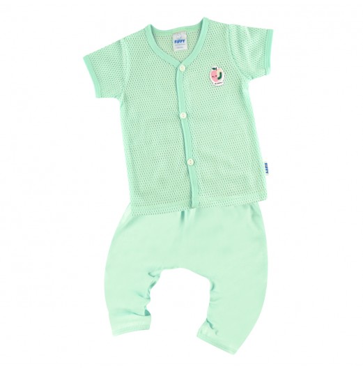 FIFFY SWEET APPLE SHORT SLEEVE VEST+ LONG PANT SUIT