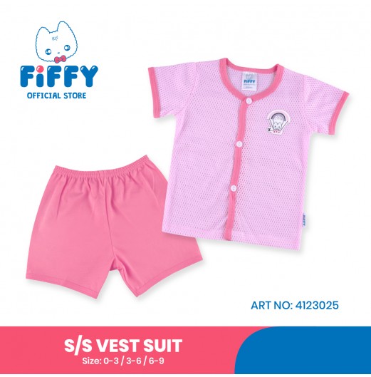 FIFFY LOVE BALLOON SHORT SLEEVE VEST SUIT