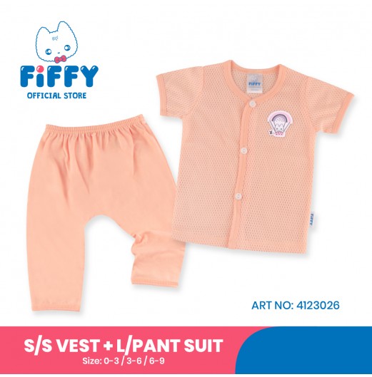 FIFFY LOVE BALLOON SHORT SLEEVE VEST+ LONG PANT SUIT