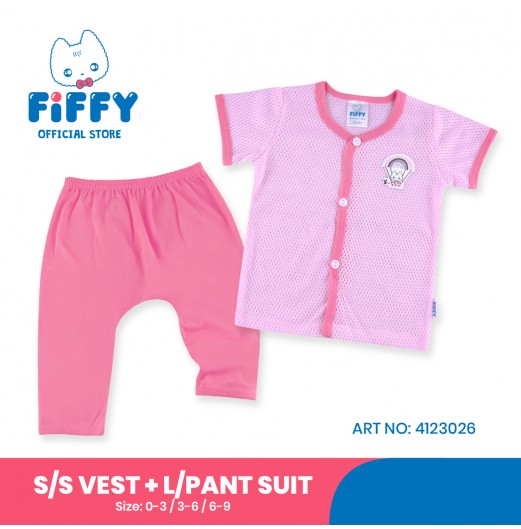 FIFFY LOVE BALLOON SHORT SLEEVE VEST+ LONG PANT SUIT