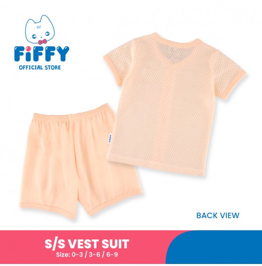 FIFFY HELLO BEAR SHORT SLEEVE VEST SUIT