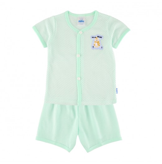 FIFFY HELLO BEAR SHORT SLEEVE VEST SUIT