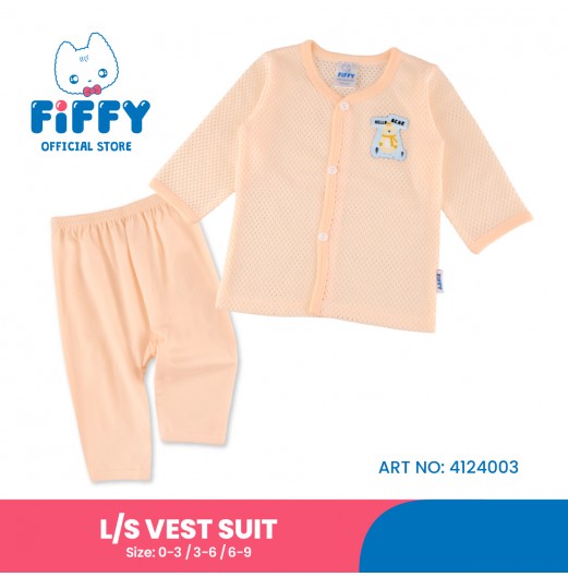 FIFFY HELLO BEAR LONG SLEEVE VEST SUIT