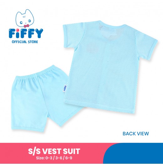 FIFFY AND DESSERT KITTY SHORT SLEEVE VEST SUIT