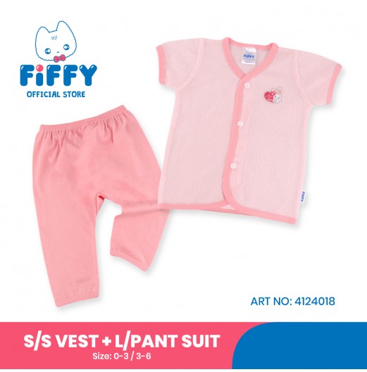 FIFFY LOVE MOM SHORT SLEEVE VEST + LONG PANT SUIT