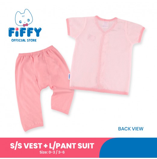 FIFFY LOVE MOM SHORT SLEEVE VEST + LONG PANT SUIT