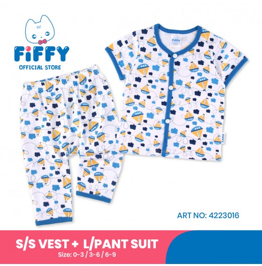 FIFFY SAILBOT DAY SHORT SLEEVE VEST+ LONG PANT SUIT