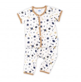 FIFFY STARRY NIGHT SHORT SLEEVE VEST + LONG PANT SUIT