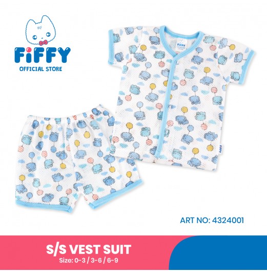 FIFFY ELEPHANT WITH BALLOONS SHORT SLEEVE VEST SUIT