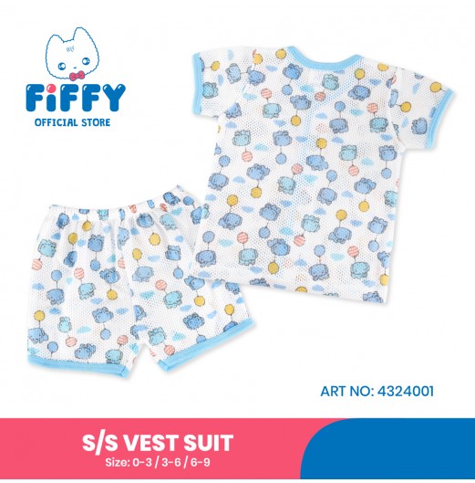 FIFFY ELEPHANT WITH BALLOONS SHORT SLEEVE VEST SUIT