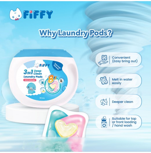 FIFFY LAUNDRY PODS ANTI-DUST MITES 28PCS