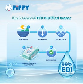 FIFFY EDI PURIFIED WATER BABY WIPES (NEW) (80's*2/ 80's*12)