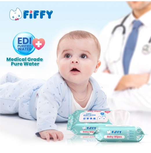 FIFFY EDI PURIFIED WATER BABY WIPES (NEW) (80's*2/ 80's*12)