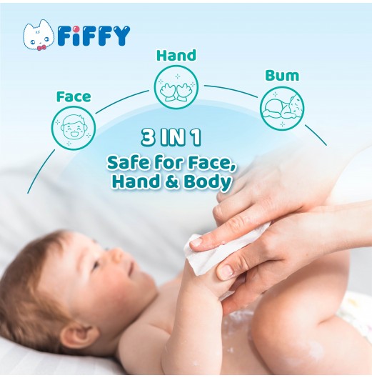 FIFFY EDI PURIFIED WATER BABY WIPES (NEW) (80's*2/ 80's*12)