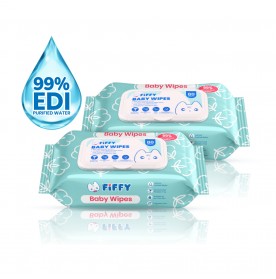 FIFFY EDI PURIFIED WATER BABY WIPES (NEW) (80's*2/ 80's*12)