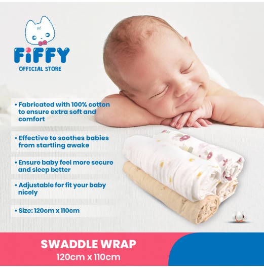 FIFFY SOFT & VENTILATED BABY SWADDLE (2PCS / PACK)