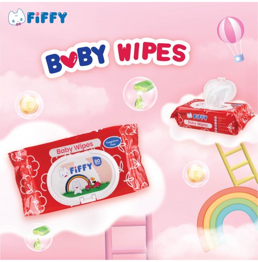 FIFFY BABY WIPES FRAGRANCE FREE (3 X 80'S) 98-505