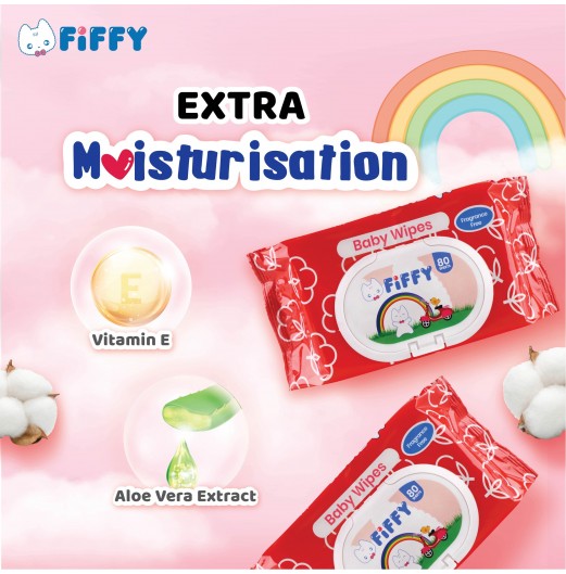 FIFFY BABY WIPES FRAGRANCE FREE (3 X 80'S) 98-505