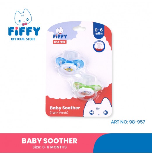 Soothers & Pacifiers - FIFFY SILICONE ORTHODONTIC SOOTHER (TWIN PACK)