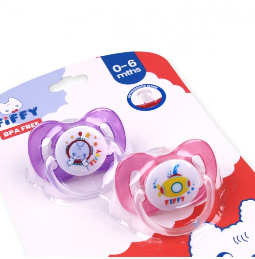 Soothers & Pacifiers - FIFFY SILICONE ORTHODONTIC SOOTHER (TWIN PACK)