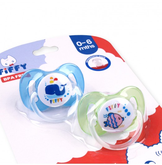 Soothers & Pacifiers - FIFFY SILICONE ORTHODONTIC SOOTHER (TWIN PACK)