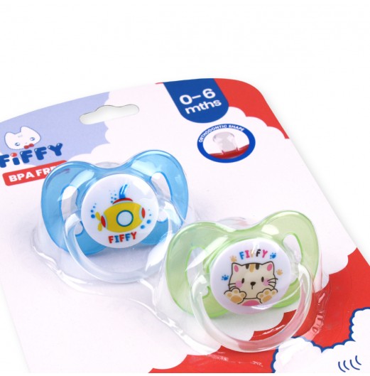 Soothers & Pacifiers - FIFFY SILICONE ORTHODONTIC SOOTHER (TWIN PACK)