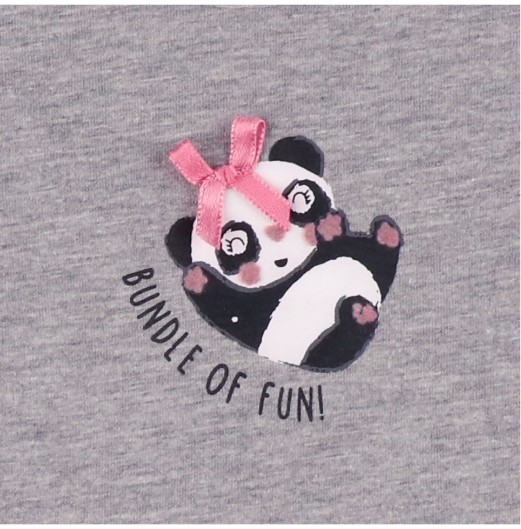 FIFFY PINK RIBBON PANDA 4 IN 1 GIRL ROMPER SET