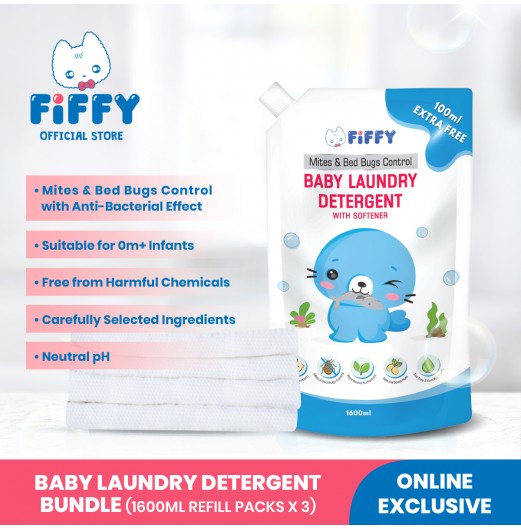 FIFFY MITES & BEDS BUG CONTROL LAUNDRY DETERGENT REFILL PACK *3 - FO22003