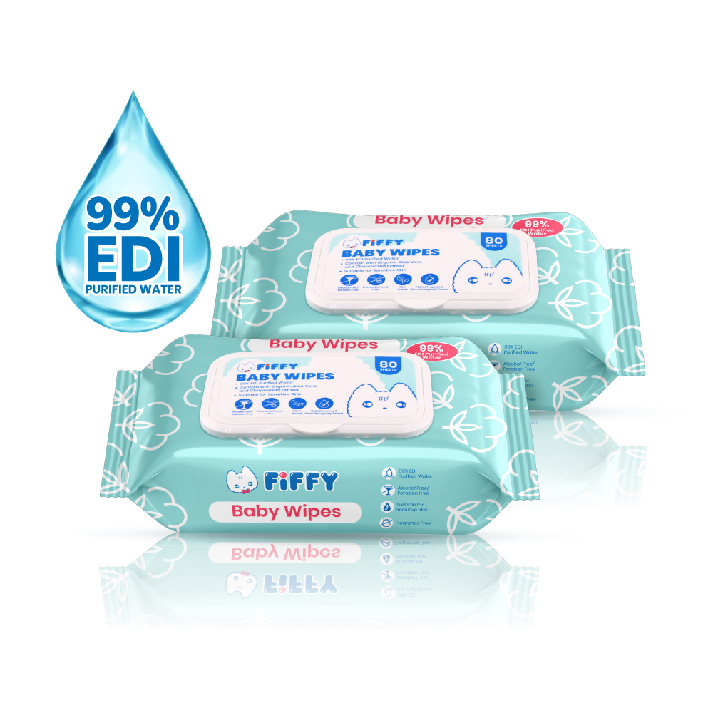 FIFFY EDI PURIFIED WATER BABY WIPES (NEW) (80\'s*2/ 80\'s*12)